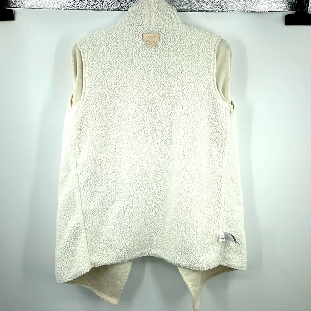 LOVE by GAP oatmeal sherpa waterfall sweatshirt cardigan Size XS Small S